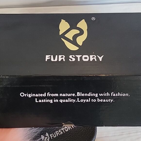 Fur Story Fluffy Fox Fur Slide Sandals Brown White And Pink Womens Size 9 - Picture 7 of 9